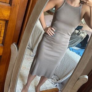 Old Navy Taupe Midi Dress